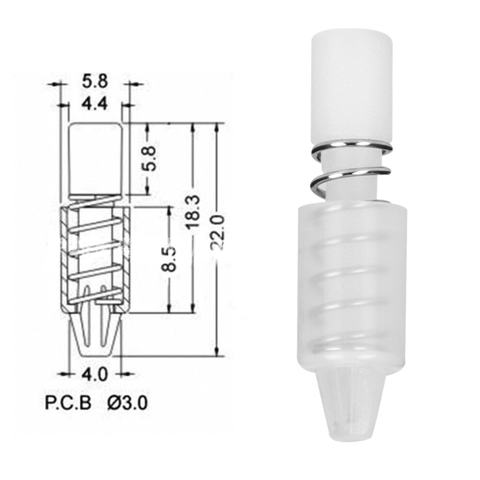 100Pcs 22Mm Durable White Mount Pin For Intel Socket Heatsink Fan 8381361962605