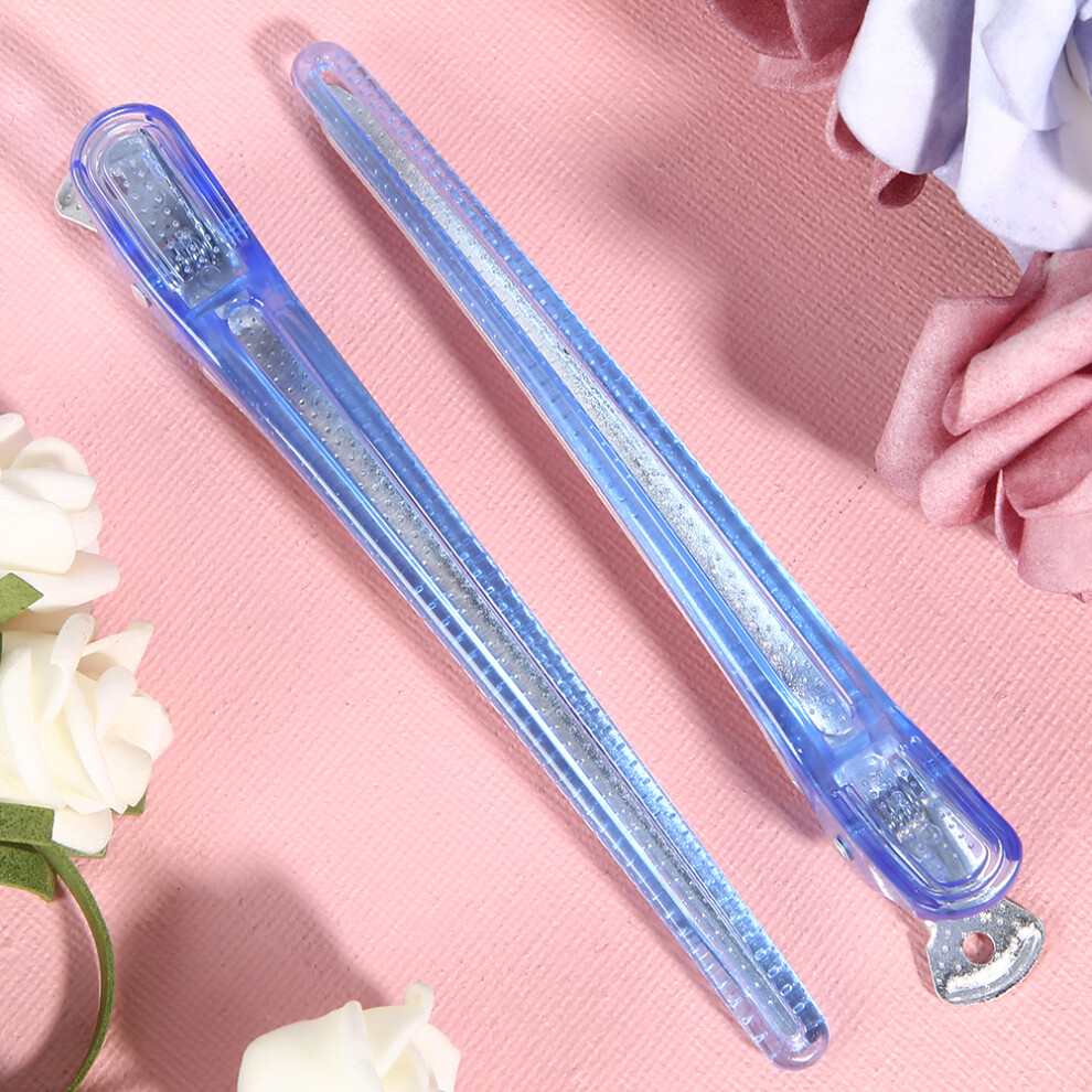 Blue 10Pcs Hair Clips Duckbilled Sectioning Pins For Salon Hair Styling Barber