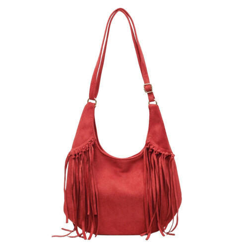 Crossbody Bag Adjustable Length Strap Casual Bag Soft-Red