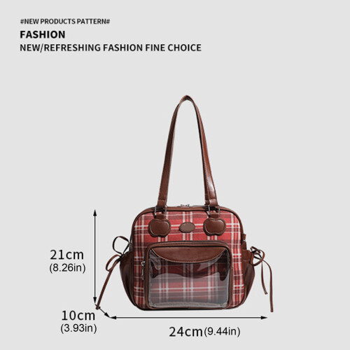 PU Transparent Shoulder Bag Compact Lightweight Underarm-Black 2