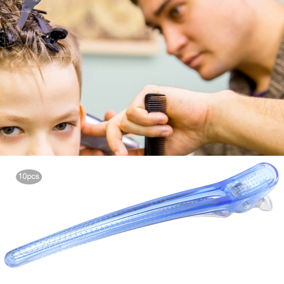 Blue Set Of 10 Duckbilled Hair Clips For Hair Stylist Hairdressing Salon Barber