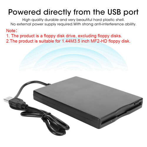 3.5-Inch USB Floppy Disk Reader Works with Win 10/8/7 No Power Required 2