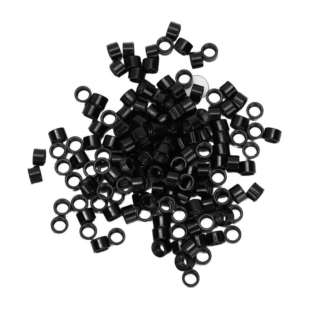 Unisex Black 1000Pcs Aluminum Micro Rings For Hair Extension Diy Tool