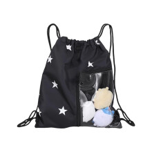 Itabag Drawstring Backpacks Travel Bag Sport Gym Sackpack-Black