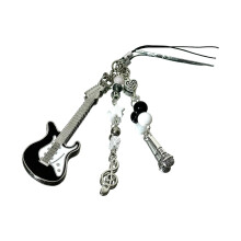 Contemporary Guitar Keychain Bags Charm Metal Key-Chain terms