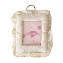 Multipurpose Fabric Pillow Photo Display Case Holds 3-White