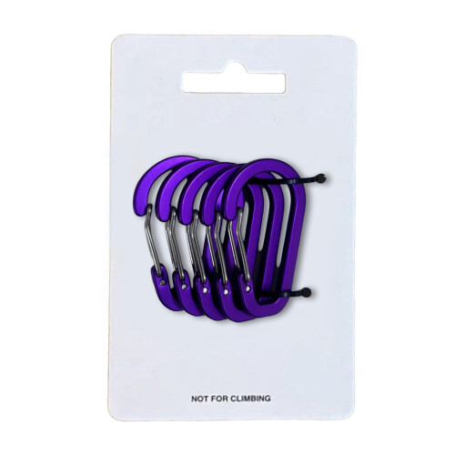 Multifunctional D Rings Aluminum Clip 5Pcs Compact-Purple