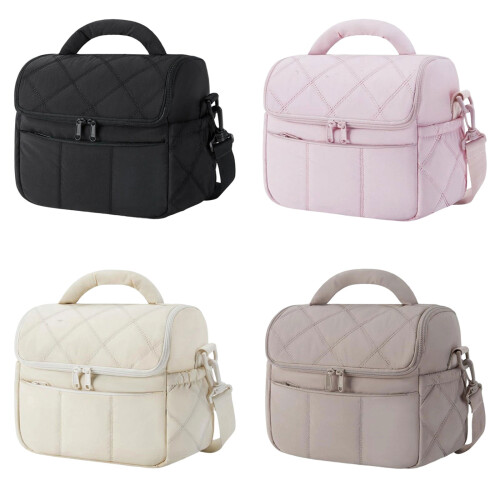 Practical Nylon Lunch Cooling Bag Leakproof Ice Pack-Beige 2