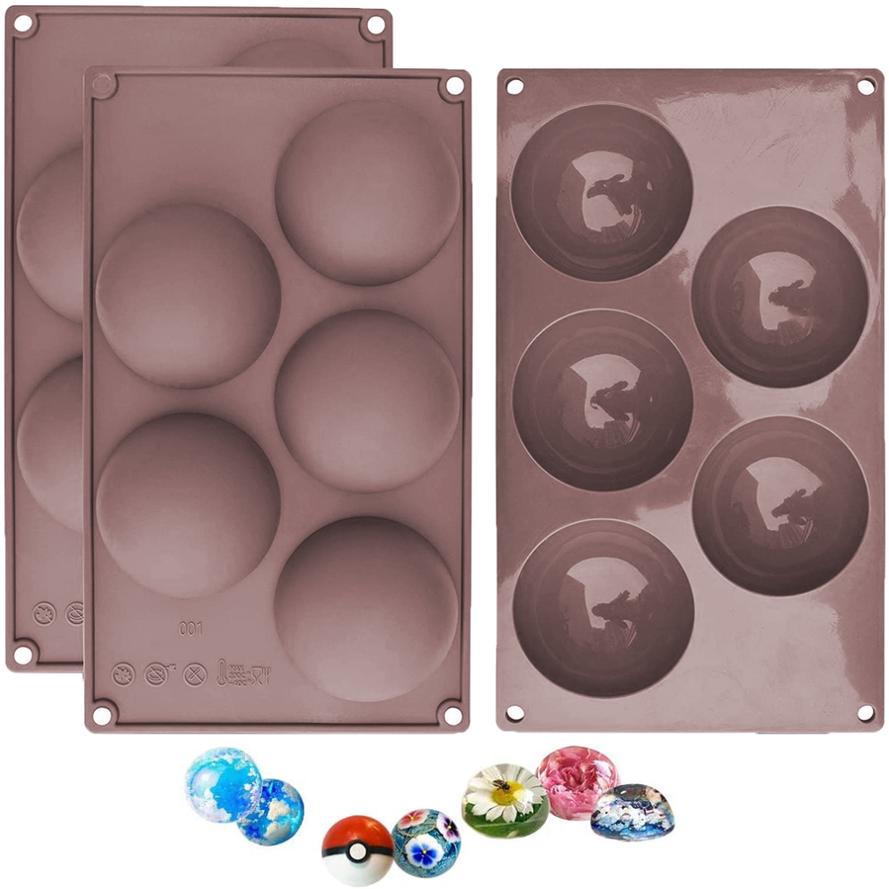 Flexible Silicone Molds For Large Semi Sphere Creations, Reusable Non-Stick Surface Baking Molds Heat-Resistant Easy Release 9155353281017