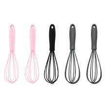 Mousseur à lait et œufs, fouet en gel de silice, design ergonomique, fouet à main antiadhésif, fouet à pâte en acier inoxydable, idéal pour