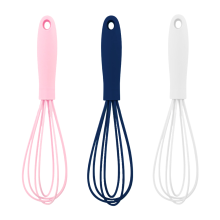 Mini fouet anti-rayures, fouet en silicone résistant à la chaleur pour la cuisine - Lot de 3 fouets colorés, design ergonomique, compact, zéro