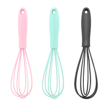 Mini fouets compatibles avec les ustensiles de cuisine, fouets en silicone anti-rayures pour la cuisson - Lot de 3 mini fouets colorés, résistants
