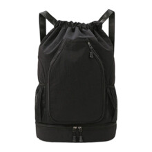 Spacious Interior Athletic Duffle Bag Secure Drawstring-Black