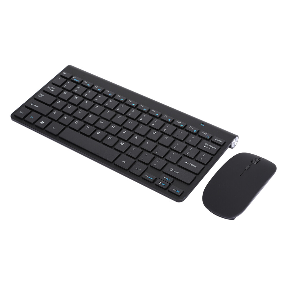 Mini Wireless Keyboard Mouse Set 2.4G Mute Thin For Home Office Black 5051361972647
