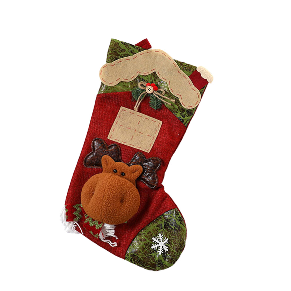 Spacious Reusable Christmas Stocking Decoration With-Deer style