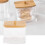 Transparent Rectangular Bamboo Cover Storage Box 9x6x7cm 1