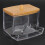 Transparent Rectangular Bamboo Cover Storage Box 9x6x7cm 7