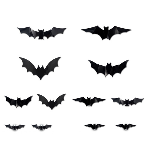 Verlichte LED Bat-muurstickers-12 vleermuizen