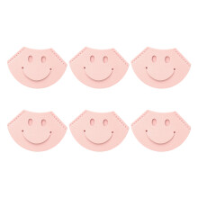 6 Stück lächelndes Gesicht Leder-Eckseiten-Lesezeichen,-Rosa