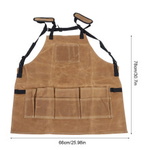 Water-Resistant Waxed Canvas Apron, 78x66cm, Cooking & BBQ Tool