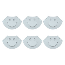 6 Stück lächelndes Gesicht Leder-Ecklesezeichen,-Himmelblau