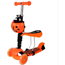 Kids 3-in-1 Orange Adjustable Seat Kick Scooter