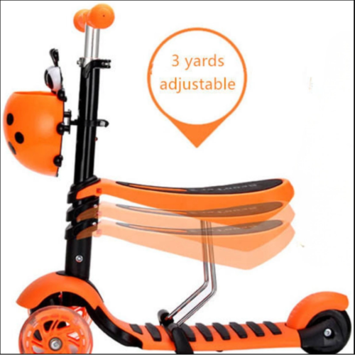 Kids 3-in-1 Orange Adjustable Seat Kick Scooter 1