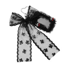 Edgy donkere esthetische kaarthouder charme met ruches en