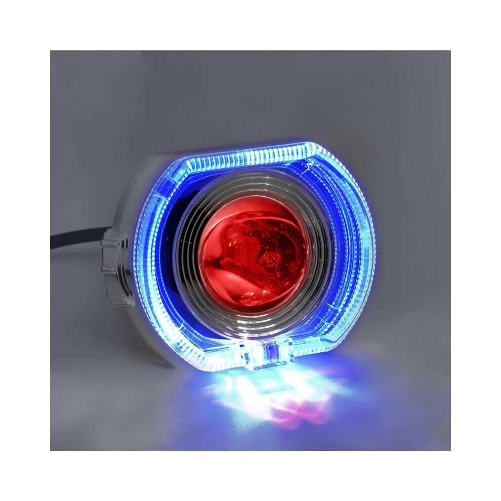 Motorcycle Headlamp Motorcycle Electric Vehicle 3-Inch Led Headlight Built-In Double Lens Spotlight Headlights(+Red) Blue/Red 9339159256756
