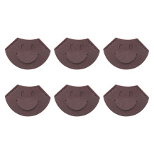 6 Stück lächelndes Gesicht Leder-Eckseiten-Lesezeichen,-Braun