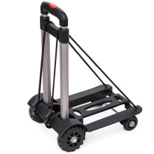 40kg Heavy Duty Foldable Hand Sack Wheel Trolley Folding Truck Barrow Cart Travel Luggage Shopping Portable Black