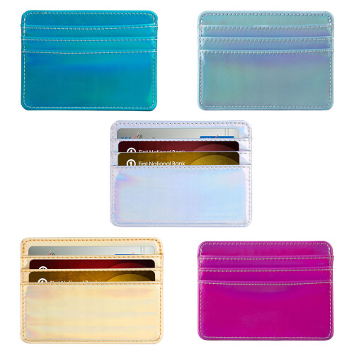 Slim Minimalist Front Pocket Rfids Blocking Leather-Light blue 1