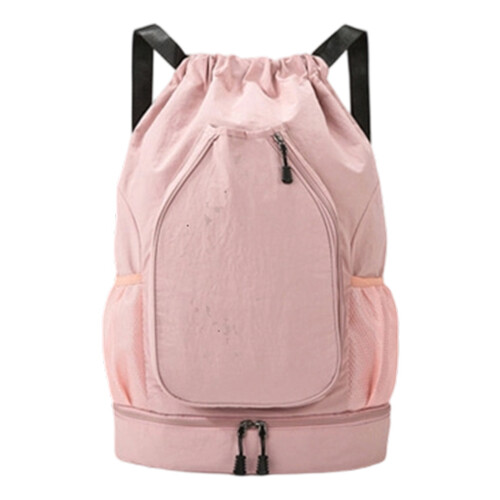 Water Resistant Gym Bag Spacious Interior Backpack For-Pink