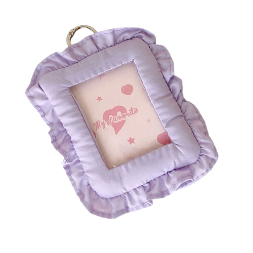 Decorative Mini Photo Pillow Holder With Hook For Prints-Purple
