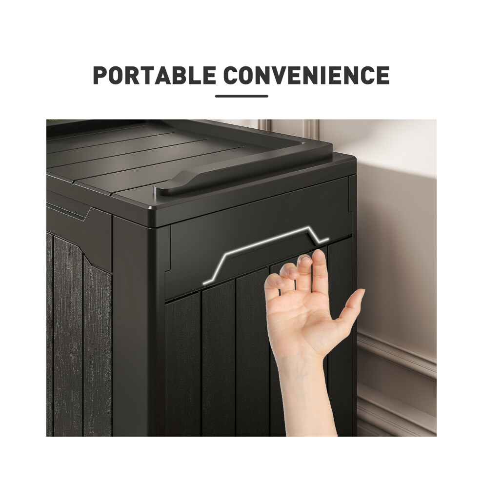 107L Plastic Storage Chest with Lid - Charcoal Grey Weather-Resistant Easy to Clean and Maintain-image-OPC-PMZQ6DN-NEW