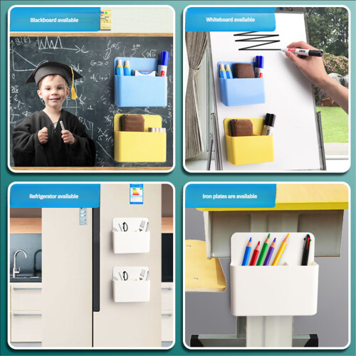 2 Stück magnetische Whiteboard-Aufbewahrungsbox,-Gelb 1