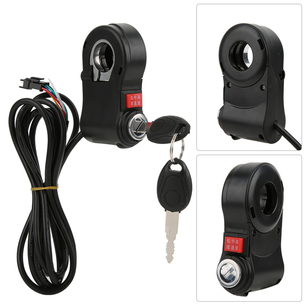 Electric Bike Handlebar Switch On/Off Button 3 Speed Positions With Lock 3Pcs 4671361986157