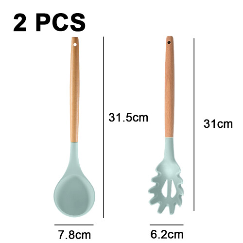 Cook's Essential, Non-Slip Silicone Spatula Set, Solid Spatula Turner for Everyday Cooking, 2Pc 1