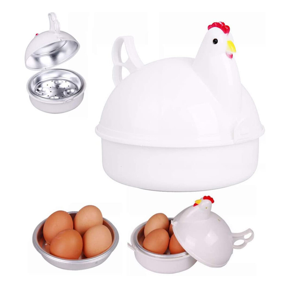 Charming Chicken-Shaped Microwave Egg Artisan, Stainless Steel Heating Plate & Adjustable Cooking Time For Personalized Delights 9155353295564
