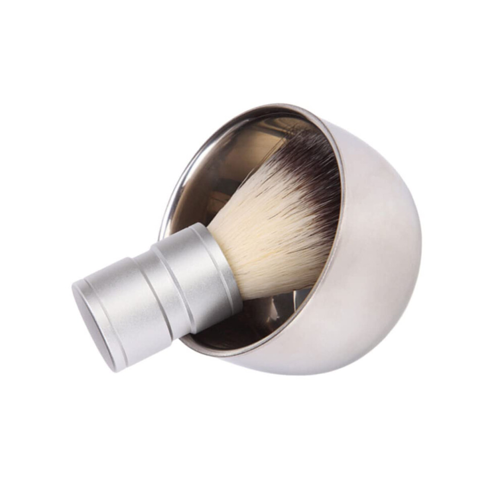 Stainless Steel Beard Brush Set Shaving Soap Bowl Professional Men's Grooming Kit for Home Use