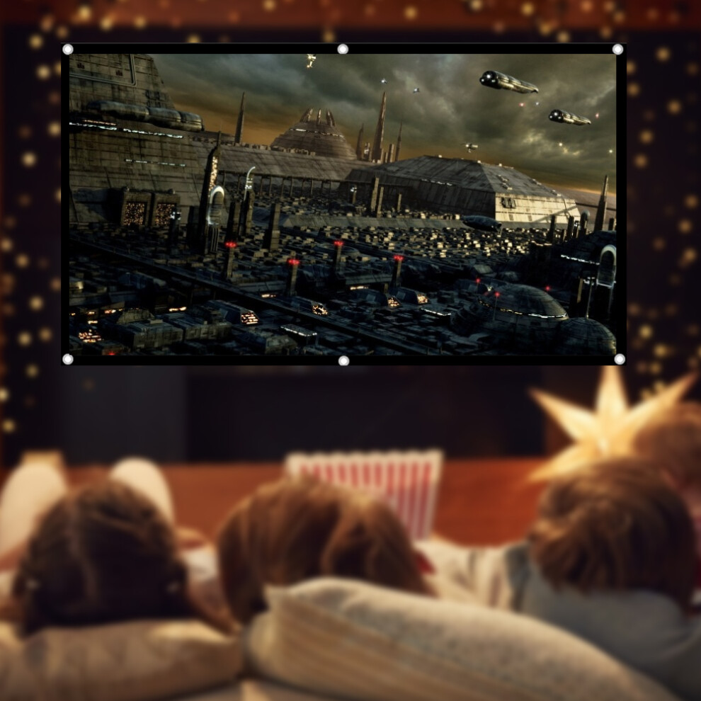 84In Portable Hd Projector Screen Foldable Polyester For Home Office Use 3351361989761