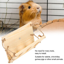 Wooden Rabbit Grass Feeder Shelf Folding Hay Rack Small Animal Cage Accessory
