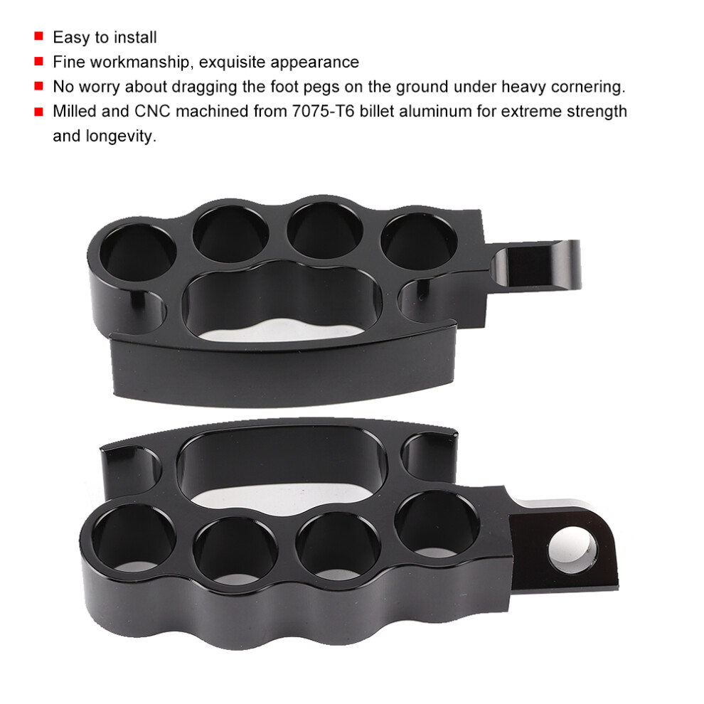 2Pcs Aluminum Flying Knuckle Foot Pegs For Xl 883 1200 Motorcycles Black 3001361997579