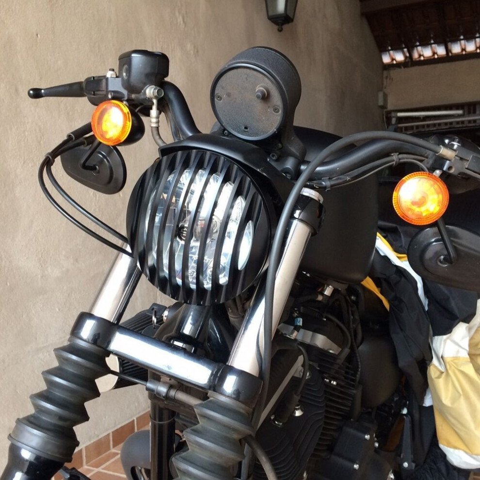 Headlight Grill Cover Aluminum 5.75In For Xl883 Xl1200 Motorcycle Black 4031361998718