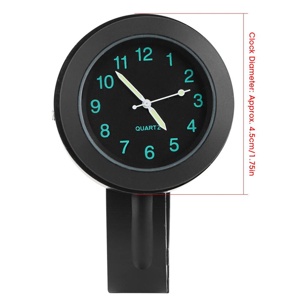 Universal Handlebar Clock 22/25Mm Waterproof With Built-In Battery Black 7901361997653