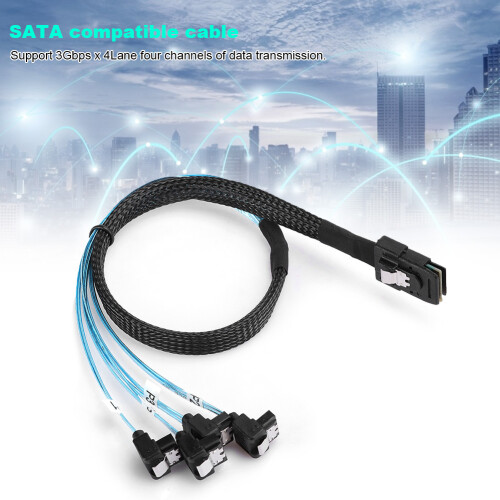 Mini SAS 36-Pin to 4 SATA 0.5m Server Cable for High-Speed Data Transfer