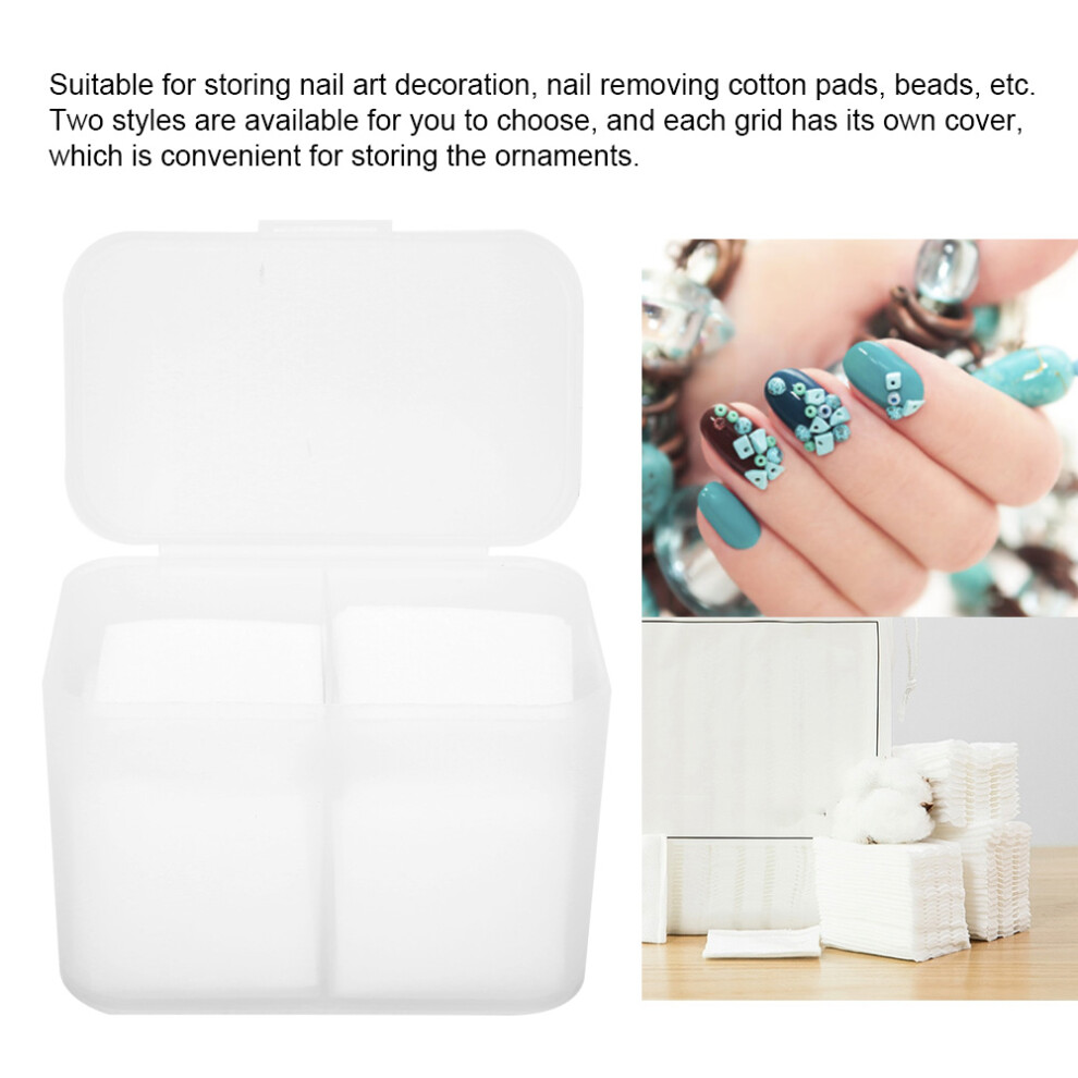 Transparent Nail Polish Organizer with 2 Grids and Remover Pad Storage