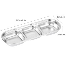 Edelstahl-Tauchschale mit 3-facher Gitter-Servierplatte, Snack-Schale und Gewürzschale für die Küche