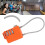 TSA Approved Orange 3-Digit Resettable Luggage Lock, 3mm Diameter 13