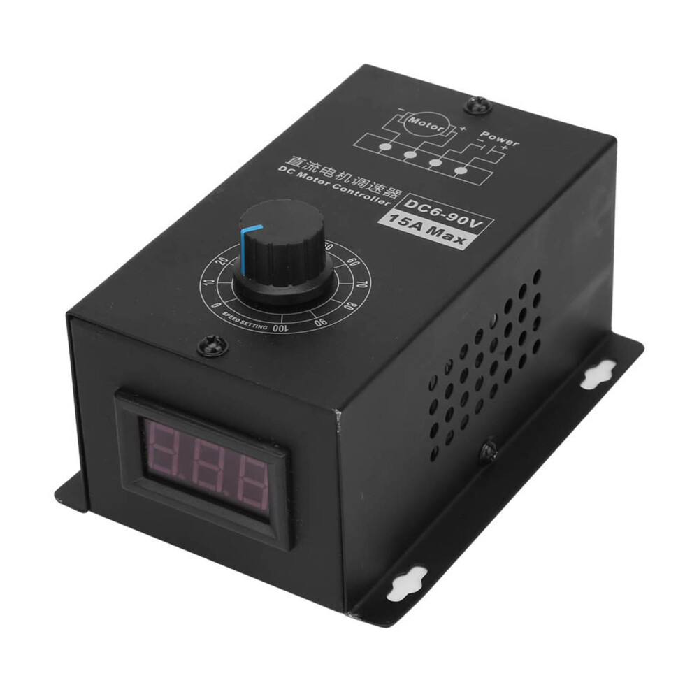 Dc 6V-90V 15A Brush Motor Speed Controller Pwm With Potentiometer 7891362000776